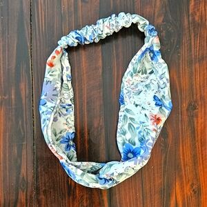 Floral Blue and Red Women's Headband NWOT